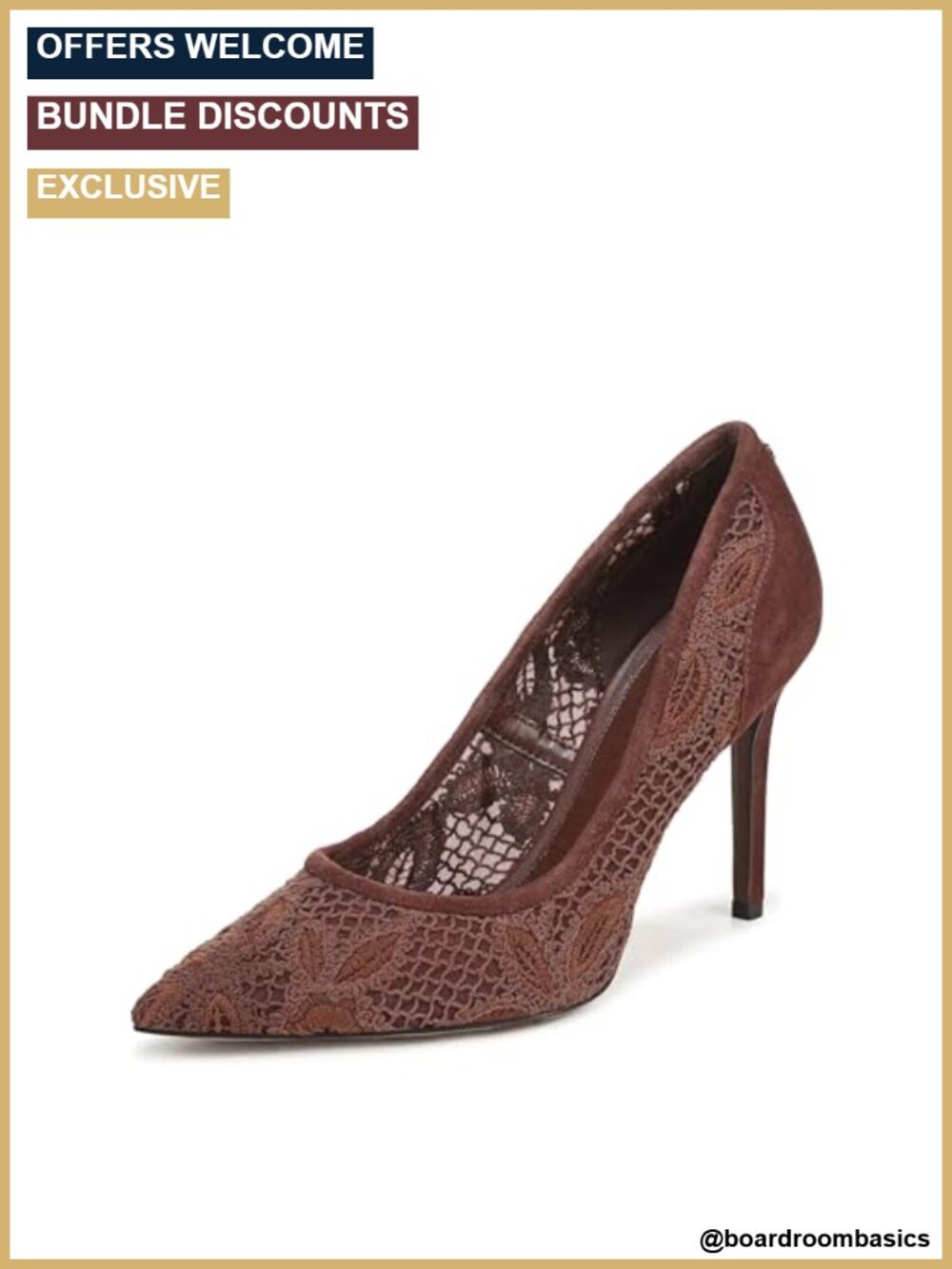 Sam Edelman Hazel Mesh Pumps Stiletto Heel 3.75" Slip-On Pointed Toe Women's